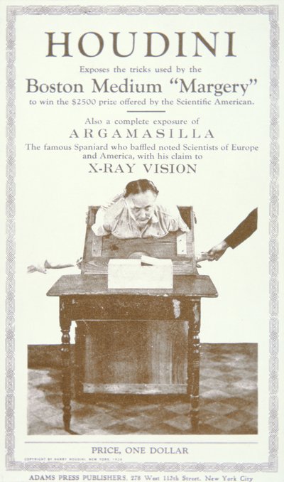 Brochure exposant les astuces utilisées par le médium de Boston 