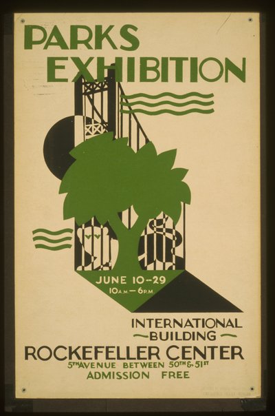 Exposition des parcs, bâtiment international, Rockefeller Center, exécuté par le projet d