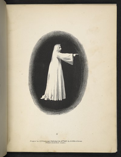 Planche 3. Un fantôme en blanc. Spectropia; ou, Surprenantes illusions spectrales montrant des fantômes partout, et de n
