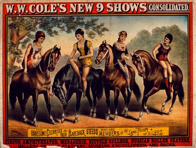 Affiche publicitaire pour les nouveaux 9 spectacles consolidés de W.W. Coles - American School