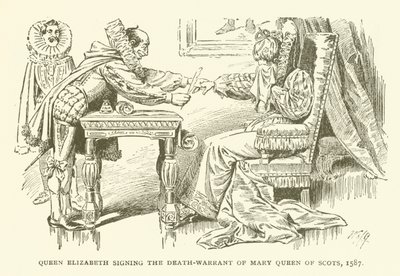 La Reine Élisabeth signant le Mandat de Mort de Marie Reine d