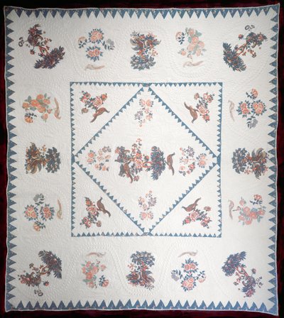 Couverture en Broderie Perse, vers 1800 - American School
