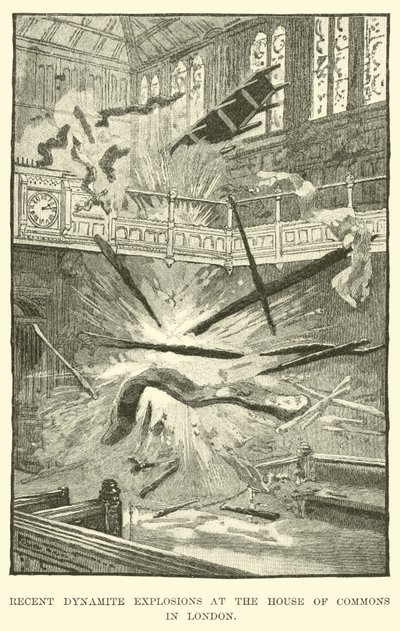 Récentes explosions de dynamite à la Chambre des communes à Londres - American School