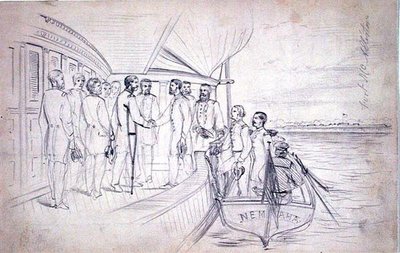 Réception du Général Sherman par le Général Foster sur la rivière Ogeechee - American School