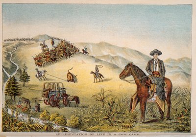 Représentation de la vie dans un camp de vaches - American School