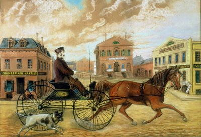 Samuel Chamberlain sur la place du marché à Salem - American School