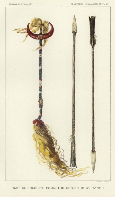 Objets sacrés de la danse des esprits Sioux - American School