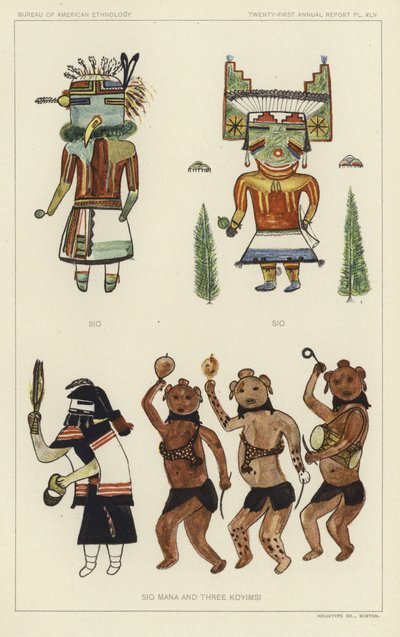 Sio, Sio, Sio Mana et trois Koyimsi (lithographie couleur) - American School