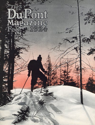 Ski, couverture du DuPont Magazine, février 1924 - American School
