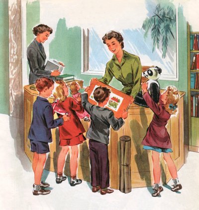 Élèves dans la bibliothèque de l