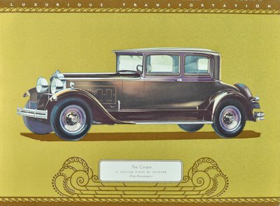 The Coupe, A Custom Eight by Packard, pub.1930 (litho couleur) - American School