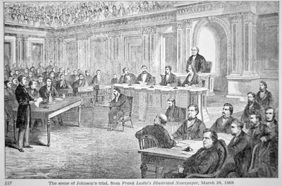 La mise en accusation du président Johnson en 1868, illustration du 