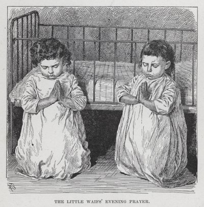 La prière du soir des petits orphelins (lithographie) - American School