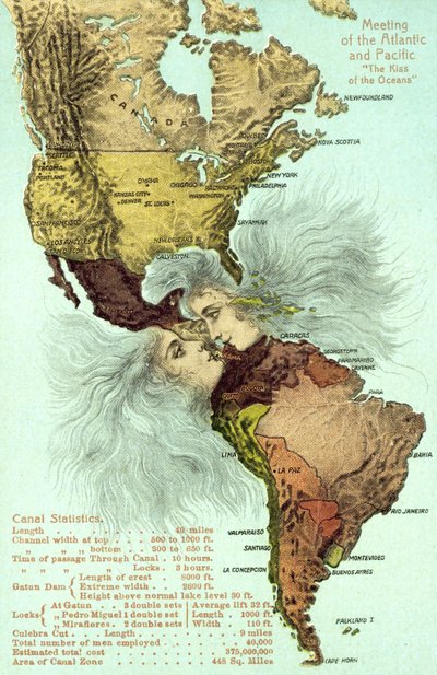 Le canal de Panama, les océans Pacifique et Atlantique s
