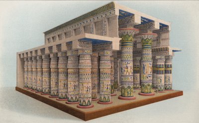 Le temple de Karnak, Égypte (lithographie couleur) - American School
