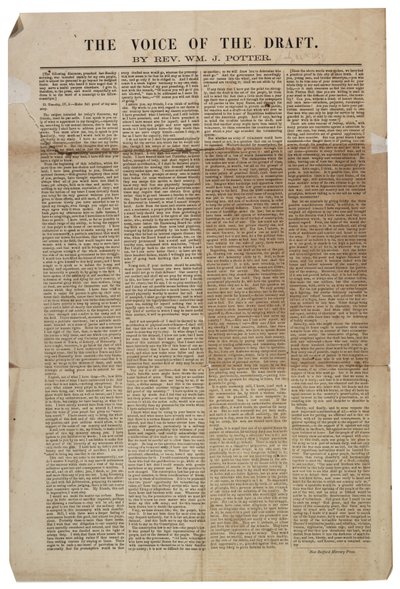La voix du tirage au sort, 21 juillet 1863 - American School