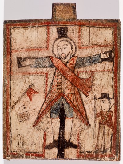Figure en uniforme sur la croix - American School