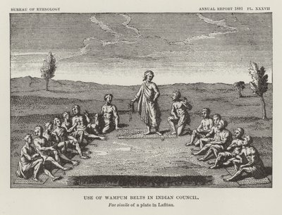 Utilisation des ceintures de wampum dans le conseil indien - American School