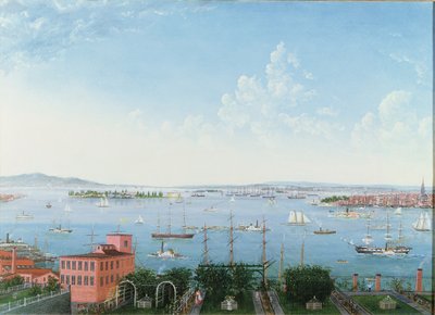Vue du port de New York depuis Brooklyn Heights, c.1860 - American School