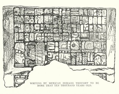 Écriture par les Indiens mexicains datant de plus de 10 000 ans (lithographie) - American School