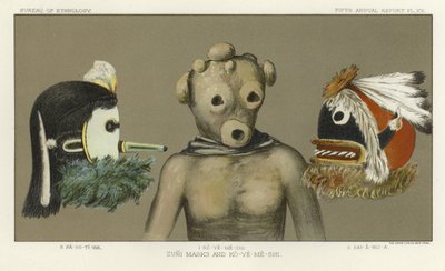 Masques Zuni et Ko-Ye-Me-Shi - American School