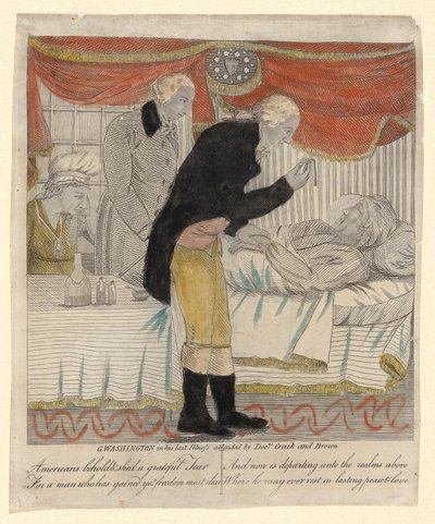G. Washington dans sa dernière maladie assisté par les docteurs Craik et Brown - Amos Doolittle