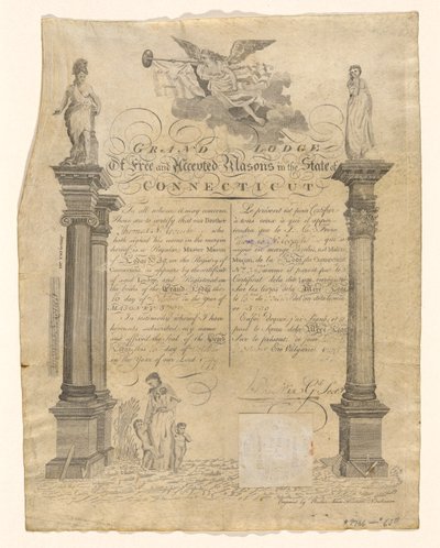 Certificat Maçonnique - Amos Doolittle