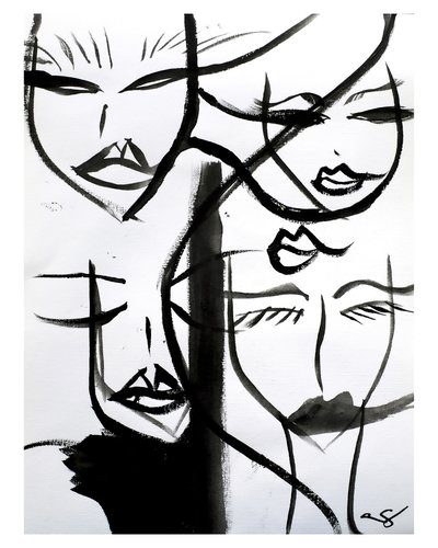 Visages de femmes abstraits - Amy Straley
