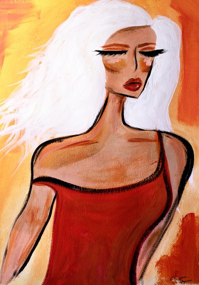 Une femme élégante en rouge - Amy Straley