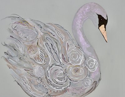 Cygne floral élégant - Amy Tieman