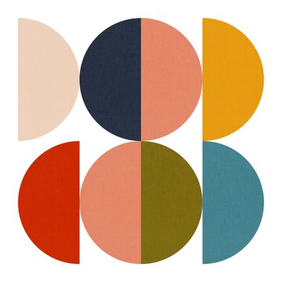 Jeu de couleurs géométrique du milieu du siècle 1 - Ana Rut Bre