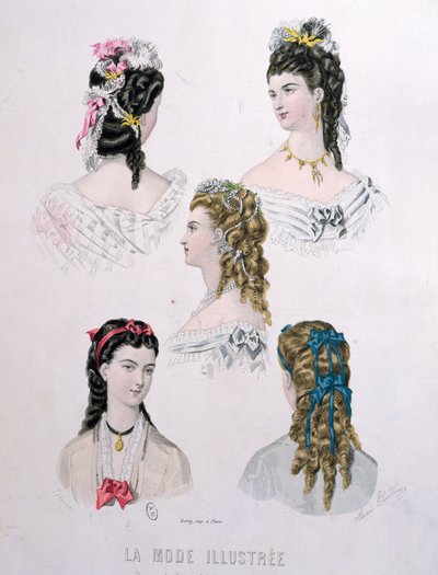 Coiffures avec rubans, illustration de 