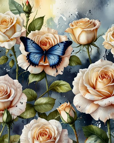 Papillon rose serein - Anda Bieza