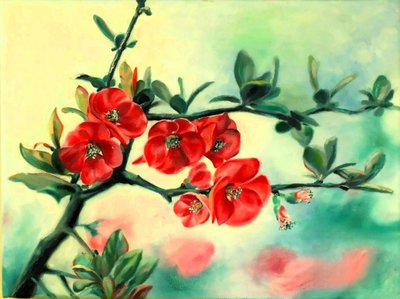 Fleurs rouges printanières - Anda Bieza