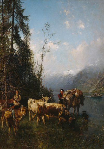 Paysage de fjord avec vaches - Anders Askevold
