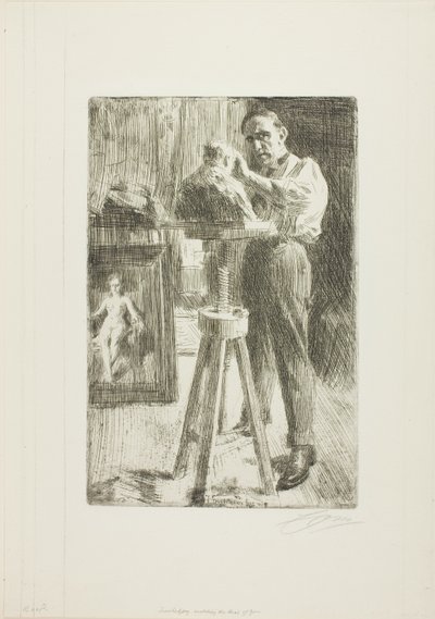 Prince Paul Troubetzkoy I (en pied) - Anders Leonard Zorn
