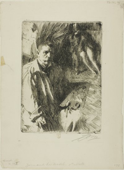 Autoportrait avec modèle II - Anders Leonard Zorn