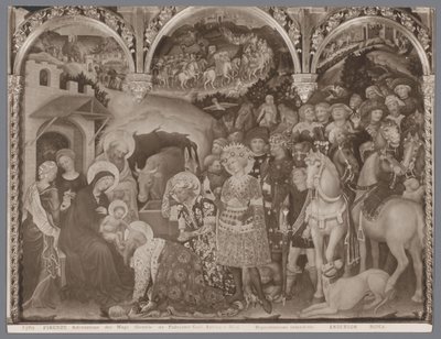 Reproduction photographique de la peinture Adoration des Mages par Gentile da Fabriano - Anderson (firma)