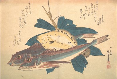 Kanagashira et poisson Karei, de la série Uozukushi Chaque variété de poisson - Ando Hiroshige