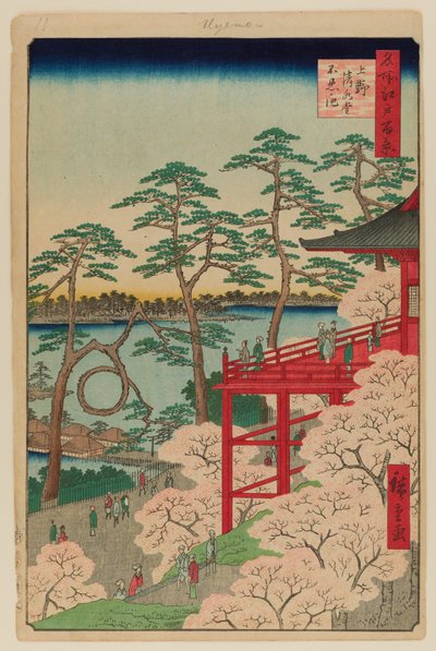 Salle Kiyomizu et étang Shinobazu à Ueno - Ando or Utagawa Hiroshige