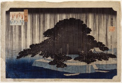 Pluie nocturne à Karasaki - Ando or Utagawa Hiroshige