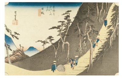 Nissaka : Sayo Mountain Pass de la série The Fifty-three Stations of the Tokaido, c.1831-1834 (gravure sur bois sur papier) - Ando or Utagawa Hiroshige