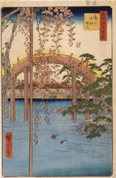 Enceintes du sanctuaire Tenjin à Kameido - Ando or Utagawa Hiroshige