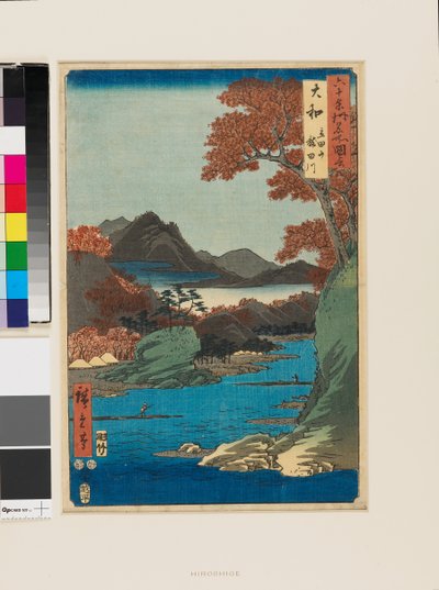 Montagnes Tatsuta et rivière Tatsuta - Ando or Utagawa Hiroshige