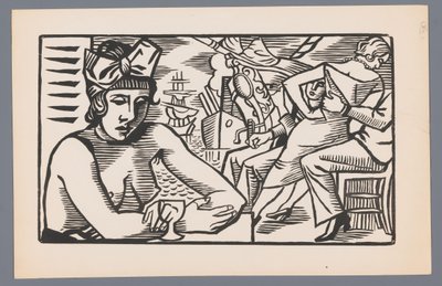 Femme à la poitrine dénudée dans un bar - André Lhote