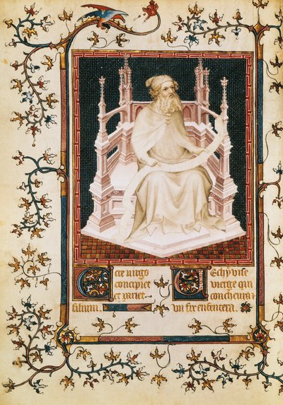 Le prophète Isaïe, miniature du Psautier, par André Beauneveu pour le duc de Berry, manuscrit, France - Andre Beauneveu