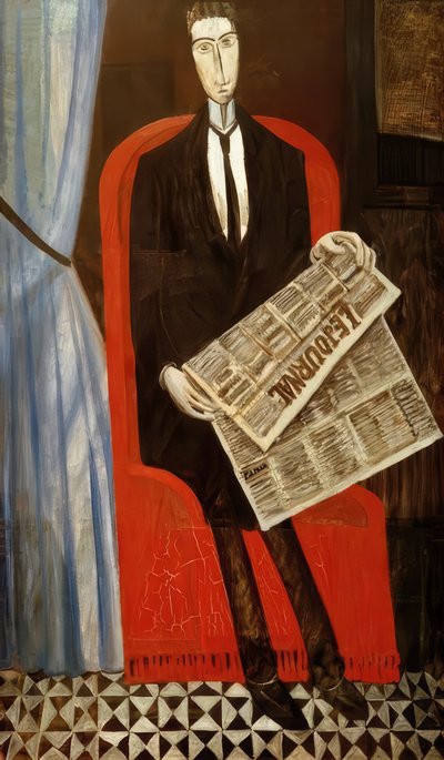 Portrait d’un homme inconnu au journal - Andre Derain