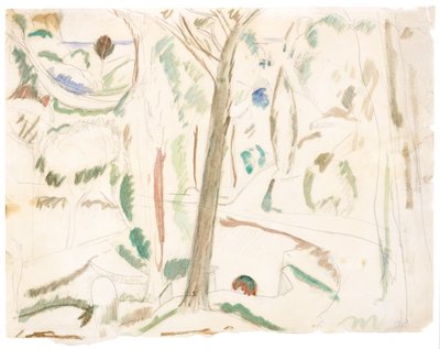 Sans titre (étude pour The Turning Road), vers 1906 (mine de plomb et aquarelle sur papier) - Andre Derain