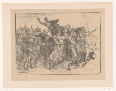 Citoyens chassés par des soldats - Andre Devambez