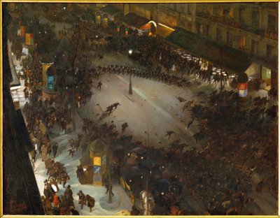 Police charge (peinture sur toile) - Andre Devambez